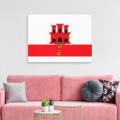 Flagge von Gibraltar Leinwanddruck (Insitu (Wohnzimmer))