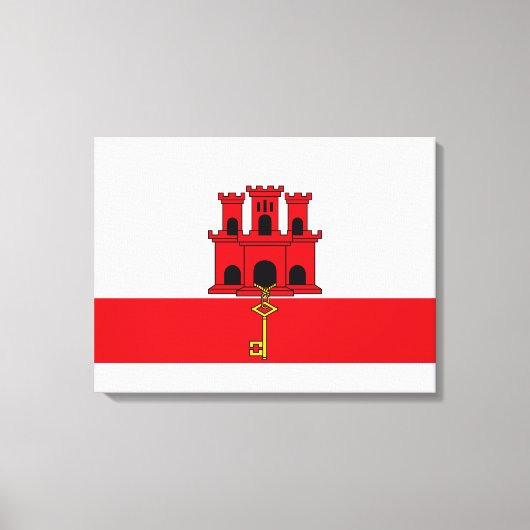 Flagge von Gibraltar Leinwanddruck (Vorderseite)