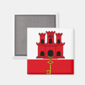 Flagge von Gibraltar Magnet (Vorderseite/Rückseite)