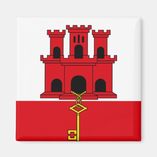 Flagge von Gibraltar Magnet (Vorne)