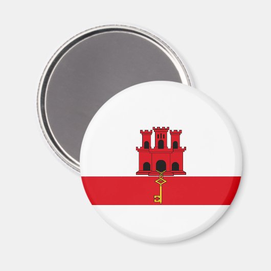 Flagge von Gibraltar Magnet (Vorderseite/Rückseite)
