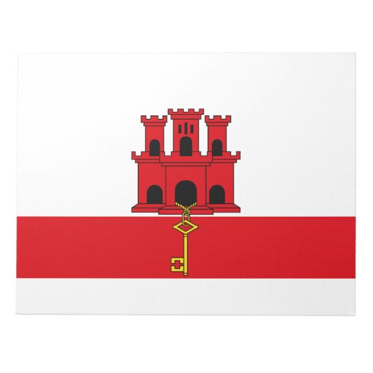 Flagge von Gibraltar Notizblock (Vorderseite)