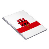 Flagge von Gibraltar Notizblock (Rechte Seite)