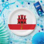 Flagge von Gibraltar Pappteller (Party)