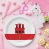 Flagge von Gibraltar Pappteller (Party)