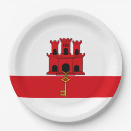 Flagge von Gibraltar Pappteller