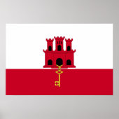 Flagge von Gibraltar Poster (Vorne)
