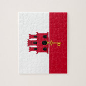 Flagge von Gibraltar Puzzle (Vertikal)
