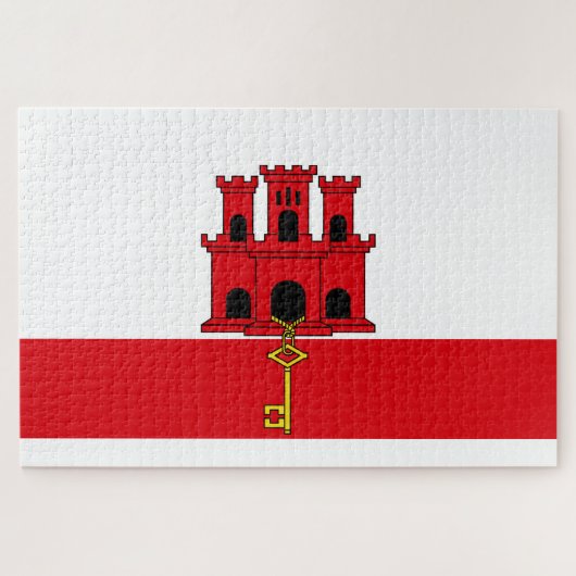 Flagge von Gibraltar Puzzle (Horizontal)