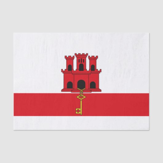 Flagge von Gibraltar Seidenpapier (Vorderseite)