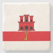 Flagge von Gibraltar Steinuntersetzer (Vorderseite)