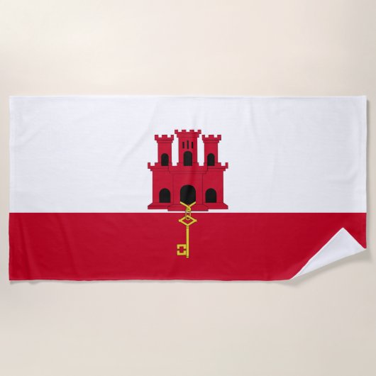 Flagge von Gibraltar Strandtuch (Vorderseite)