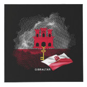 Flagge von Gibraltar Würfel (Vorderseite)