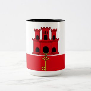 Flagge von Gibraltar Zweifarbige Tasse