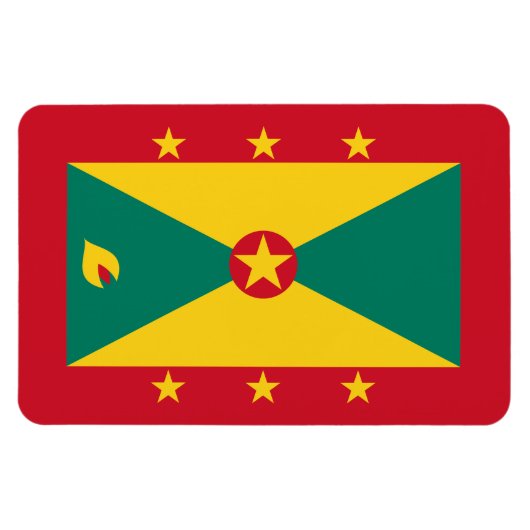 Flagge von Grenada Magnet (Horizontal)