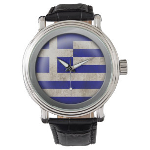 Flagge von Griechenland-Disc Armbanduhr