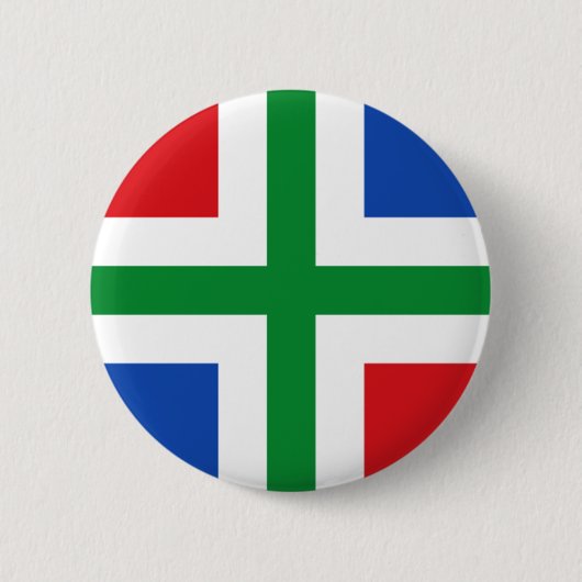 Flagge von Groningen (Provinz) Button (Vorderseite)