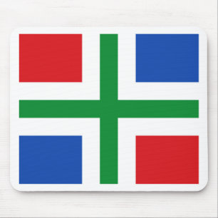 Flagge von Groningen (Provinz) Mousepad