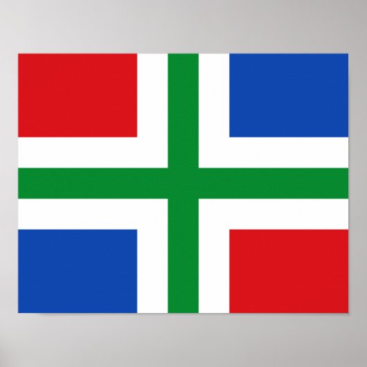 Flagge von Groningen (Provinz) Poster (Vorne)