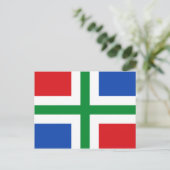 Flagge von Groningen (Provinz) Postkarte (Stehend Vorderseite)