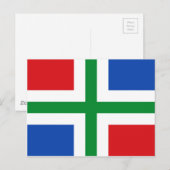 Flagge von Groningen (Provinz) Postkarte (Vorne/Hinten)