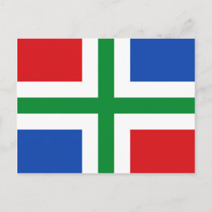 Flagge von Groningen (Provinz) Postkarte