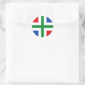 Flagge von Groningen (Provinz) Runder Aufkleber (Tasche)