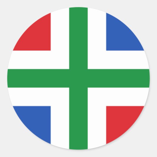 Flagge von Groningen (Provinz) Runder Aufkleber (Vorderseite)