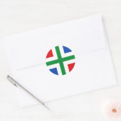 Flagge von Groningen (Provinz) Runder Aufkleber (Umschlag)
