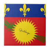 Flagge von Guadeloupe Fliese (Vorderseite)