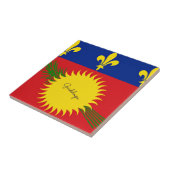 Flagge von Guadeloupe Fliese (Seite)