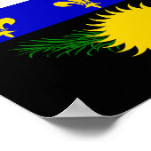 Flagge von Guadeloupe Poster (Ecke)