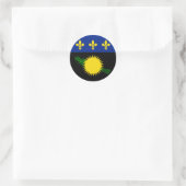 Flagge von Guadeloupe Runder Aufkleber (Tasche)