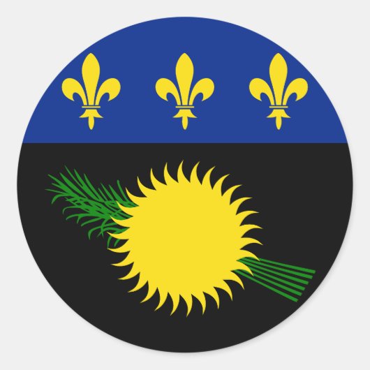 Flagge von Guadeloupe Runder Aufkleber (Vorderseite)