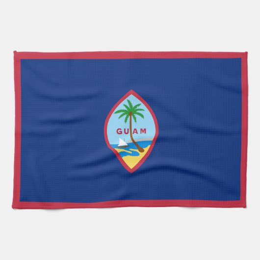Flagge von Guam Geschirrtuch (Horizontal)