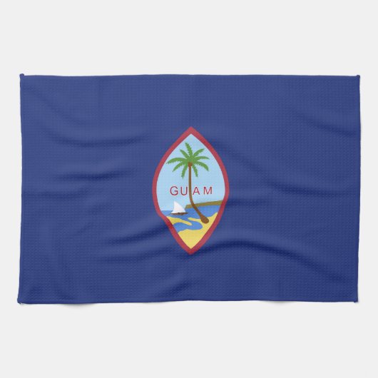Flagge von Guam Geschirrtuch (Horizontal)