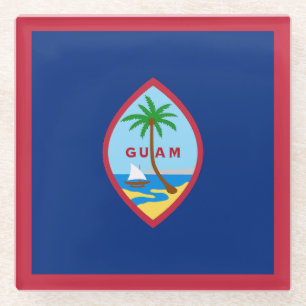 Flagge von Guam Glasuntersetzer