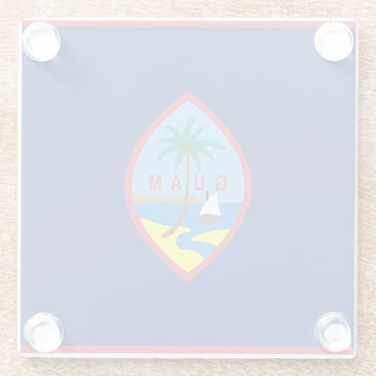 Flagge von Guam Glasuntersetzer (Rückseite)