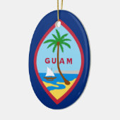 Flagge von Guam Keramik Ornament (Links)
