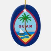 Flagge von Guam Keramik Ornament (Vorne)