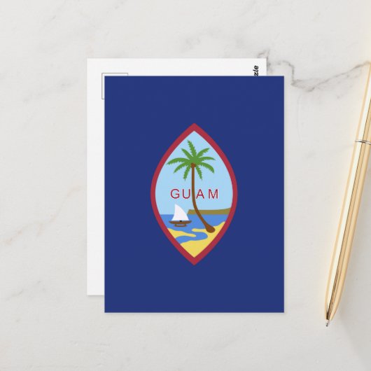 Flagge von Guam Postkarte (Vorderseite/Rückseite Beispiel)