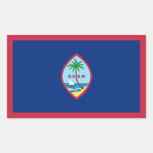 Flagge von Guam Rechteckiger Aufkleber (Vorderseite)