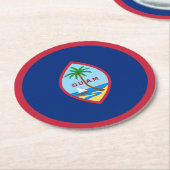 Flagge von Guam Runder Pappuntersetzer (Angewinkelt)