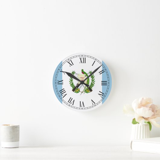 Flagge von Guatamala Runde Wanduhr (Zuhause)