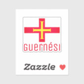 Flagge von Guernési Aufkleber (Blatt)