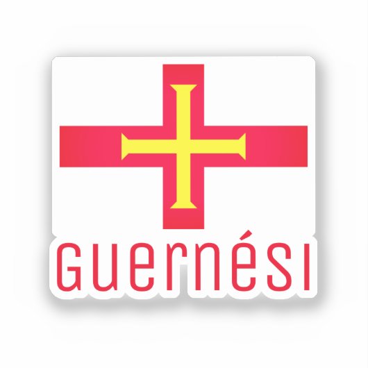 Flagge von Guernési Aufkleber (Vorderseite)