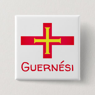 Flagge von Guernési Button