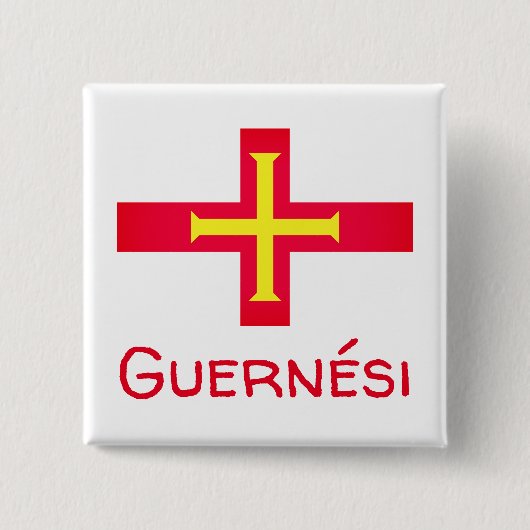 Flagge von Guernési Button (Vorderseite)