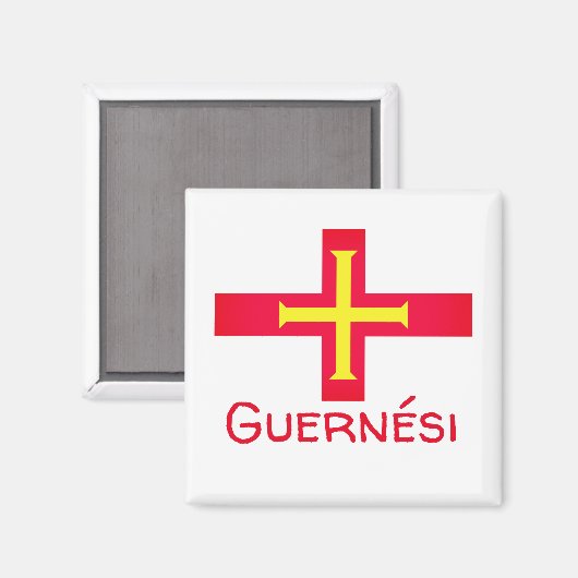 Flagge von Guernési Magnet (Vorderseite/Rückseite)