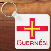 Flagge von Guernési Schlüsselanhänger (Vorderseite)